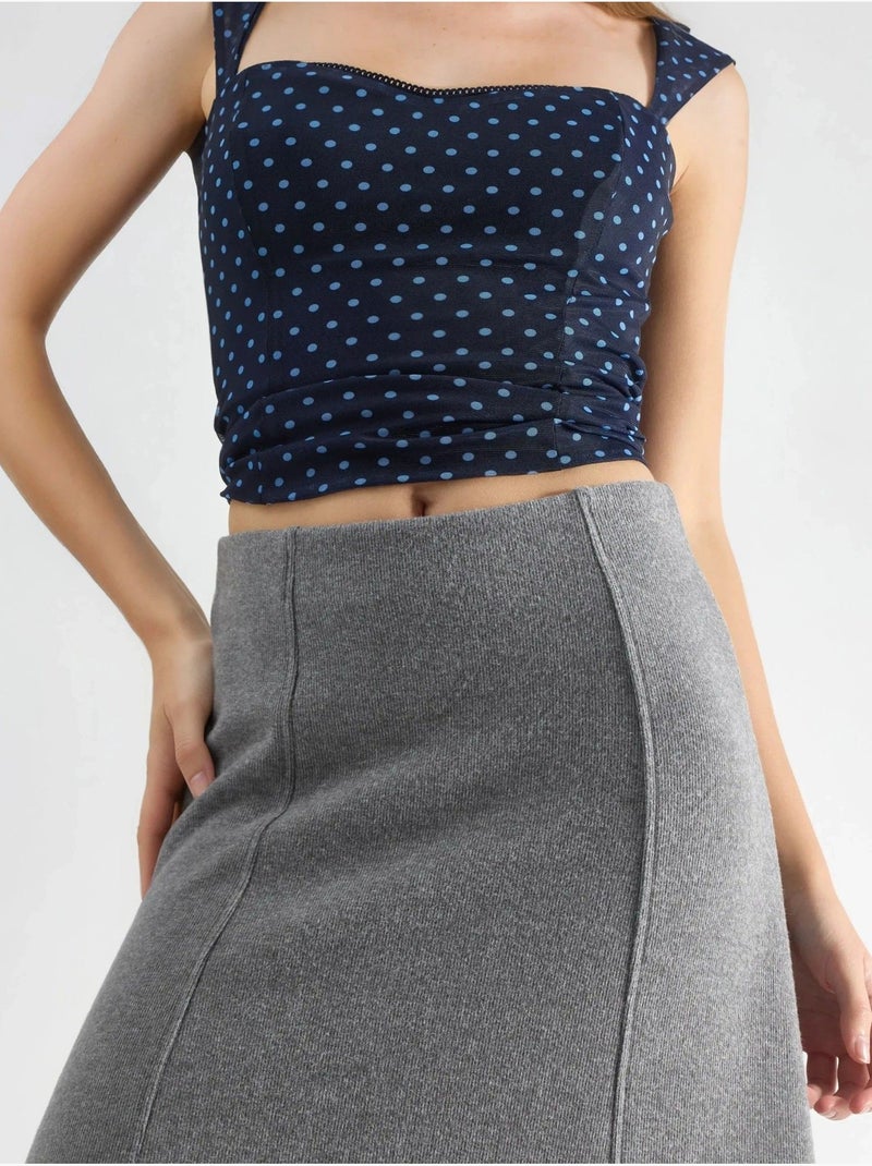 Jupe longue trapèze texturée taille haute busem Gris foncé - Kiabi