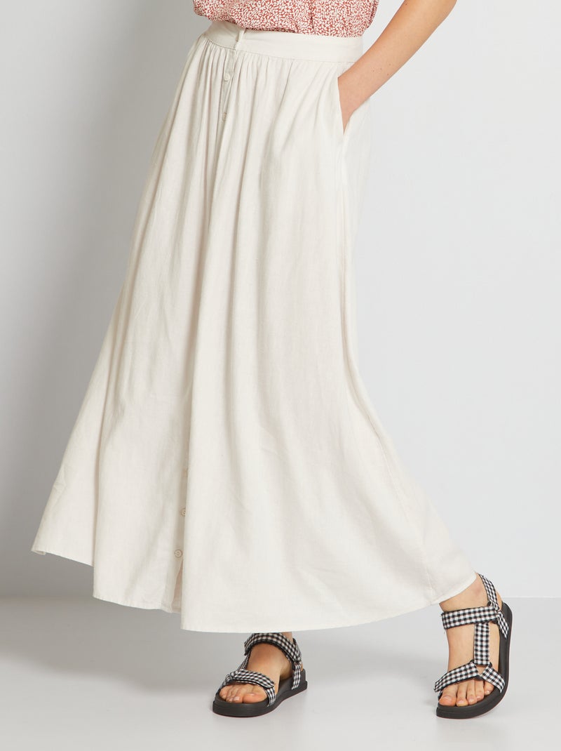 Jupe longue unie Beige - Kiabi