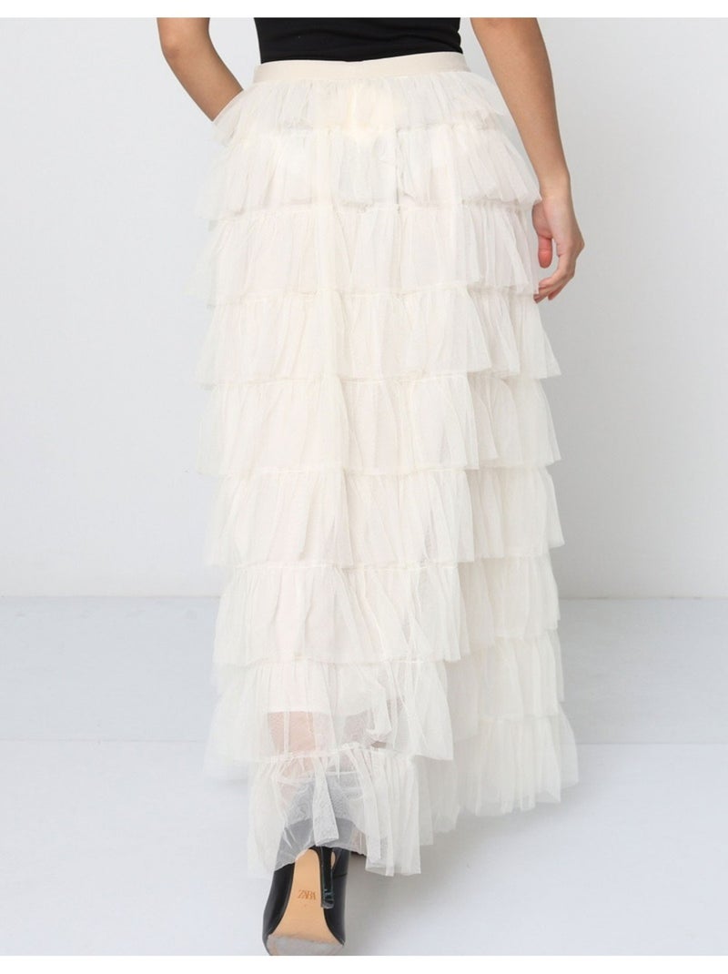 Jupe longue Vero Moda Beige - Kiabi