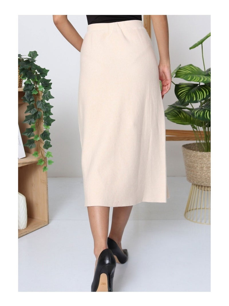 Jupe longue Vero Moda Beige - Kiabi