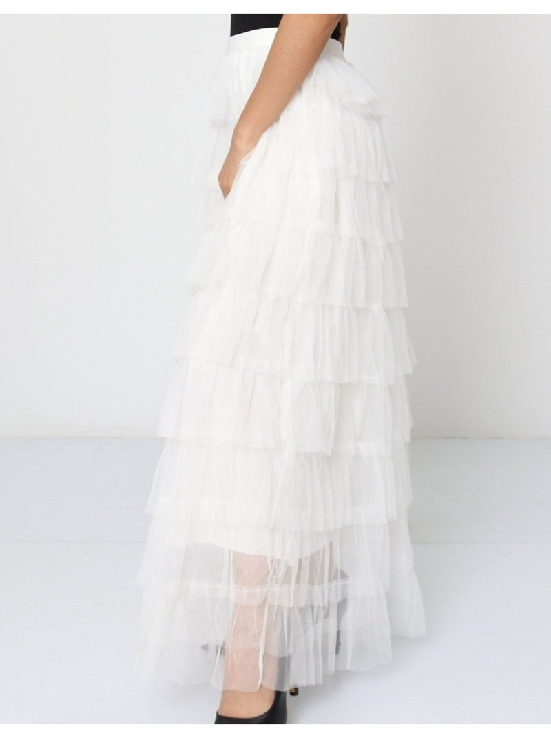 Jupe longue Vero Moda Blanc - Kiabi