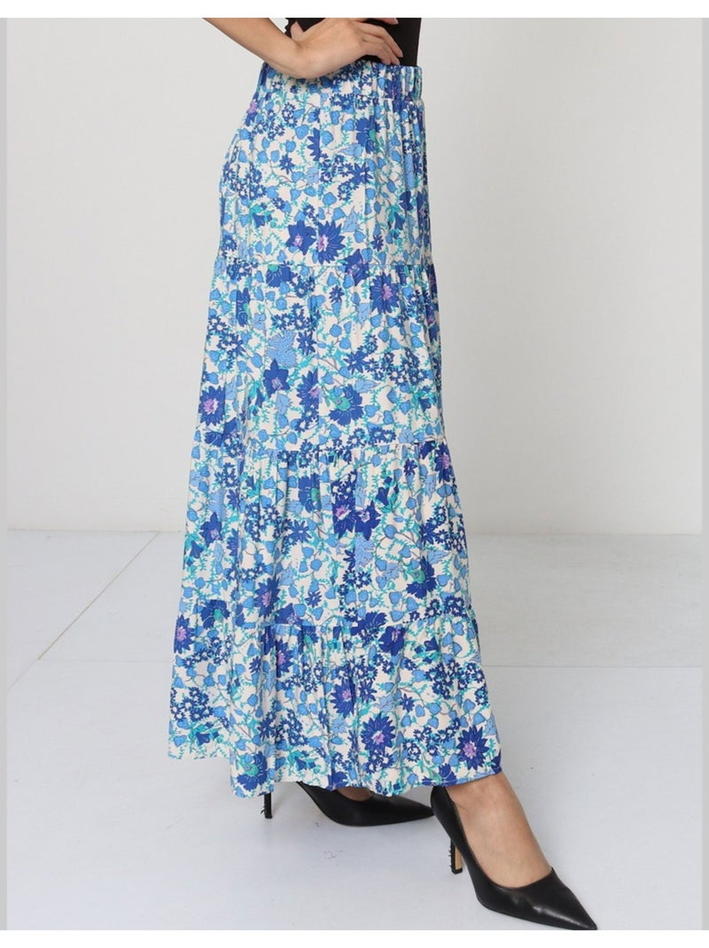 Jupe longue Vero Moda Bleu - Kiabi