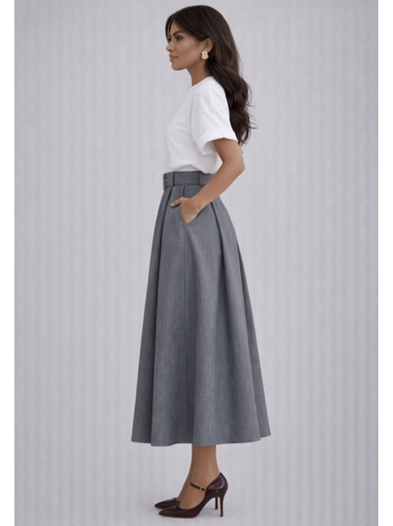 Jupe longue Vero Moda Gris - Kiabi