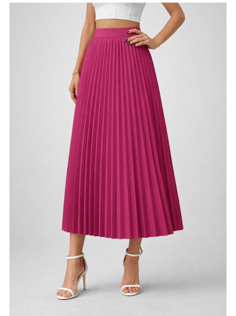 Jupe Midi Rose Heine Taille 12 – Ligne A, Fermeture éclair, Mélange Polyester, Occasion Parfait état
