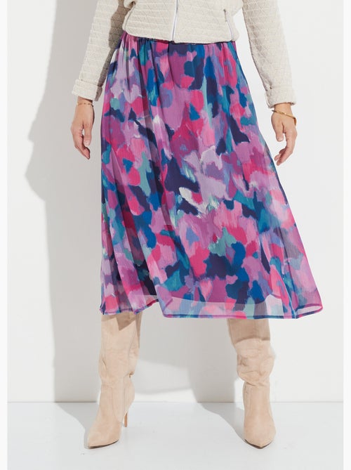 Jupe longue voile imprimé taille élastiqué - Afibel - Kiabi