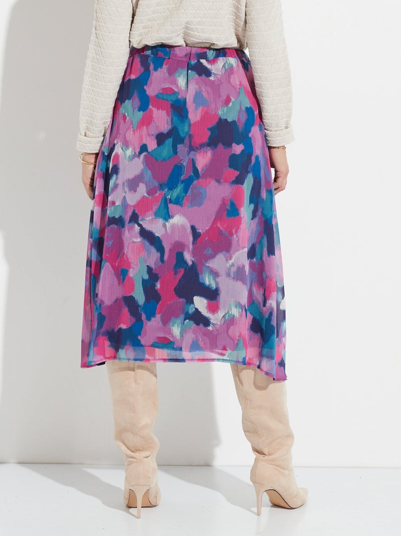 Jupe longue voile imprimé taille élastiqué - Afibel Multicolore - Kiabi