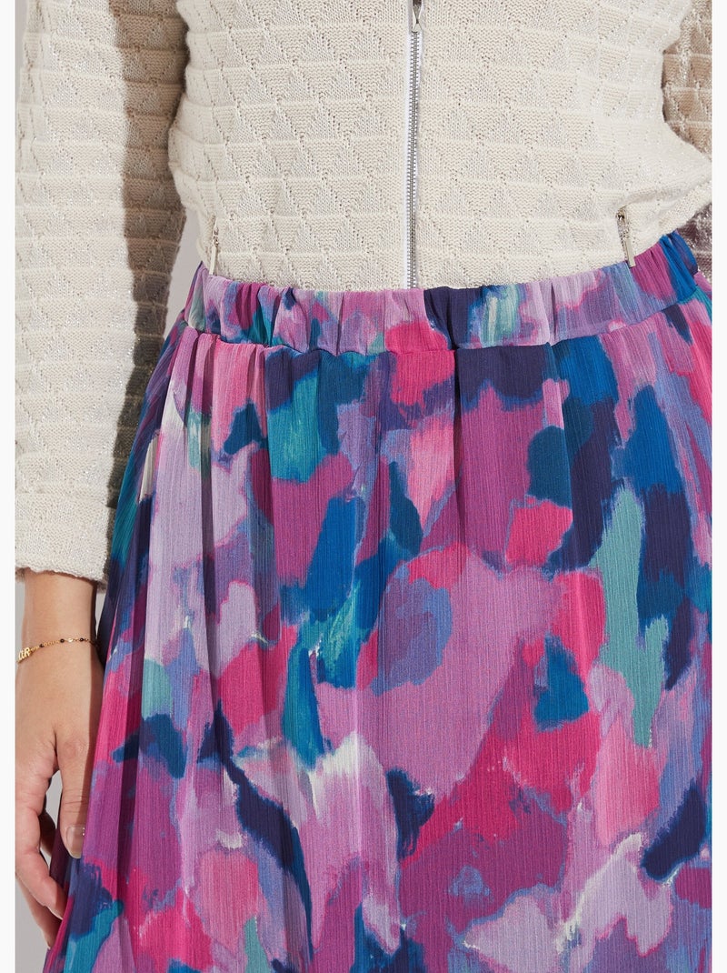 Jupe longue voile imprimé taille élastiqué Multicolore - Kiabi