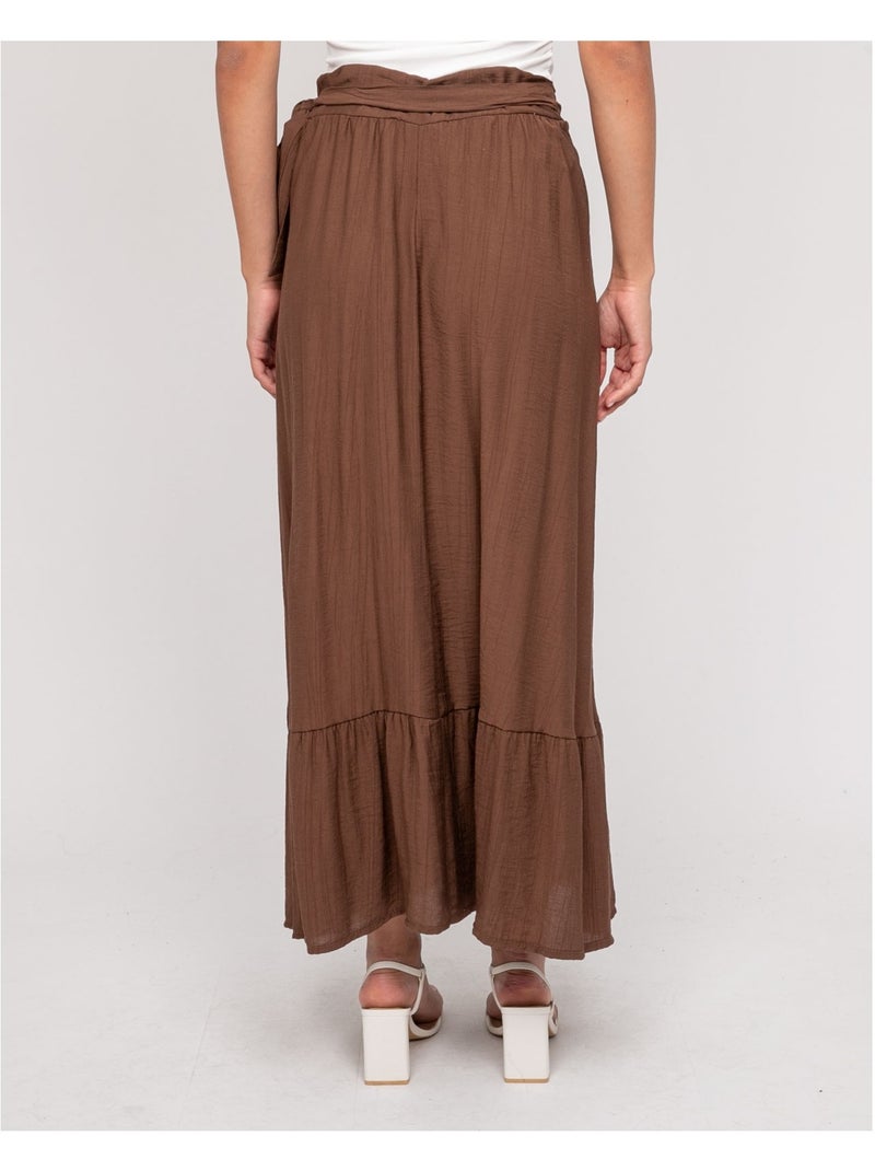 Jupe longue XADALYS Marron - Kiabi