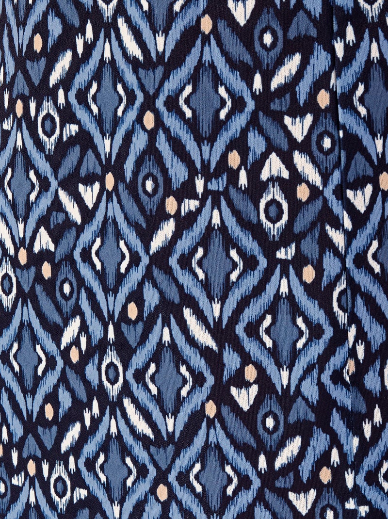 Jupe maille crêpe à fentes - Damart Bleu - Kiabi