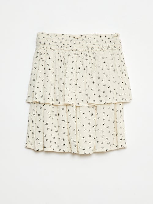 Jupe maille crêpe imprimée fleuri - Kiabi