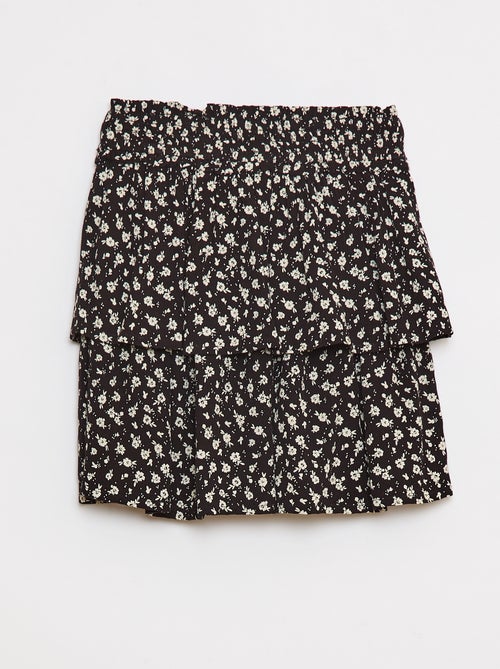 Jupe maille crêpe imprimée fleuri - Kiabi