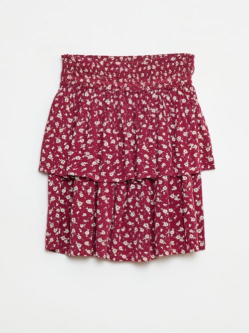 Jupe maille crêpe imprimée fleuri - Kiabi
