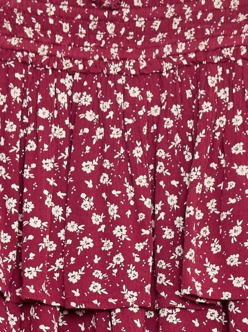 Jupe maille crêpe imprimée fleuri - Kiabi