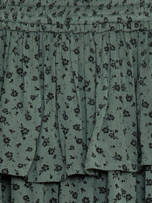 Jupe maille crêpe imprimée fleuri - Kiabi