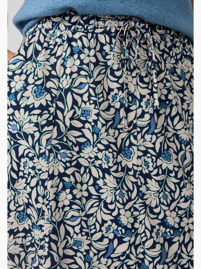 Jupe maille crêpe stretch - Damart Bleu - Kiabi