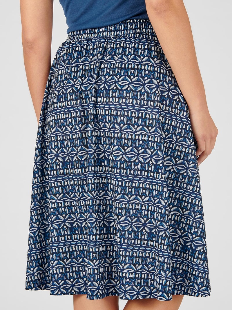 Jupe maille crêpe stretch - Damart Bleu marine - Kiabi