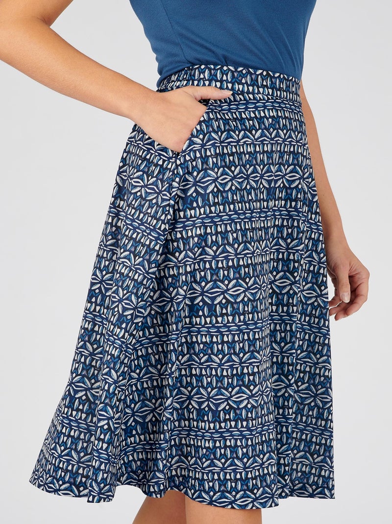 Jupe maille crêpe stretch - Damart Bleu marine - Kiabi