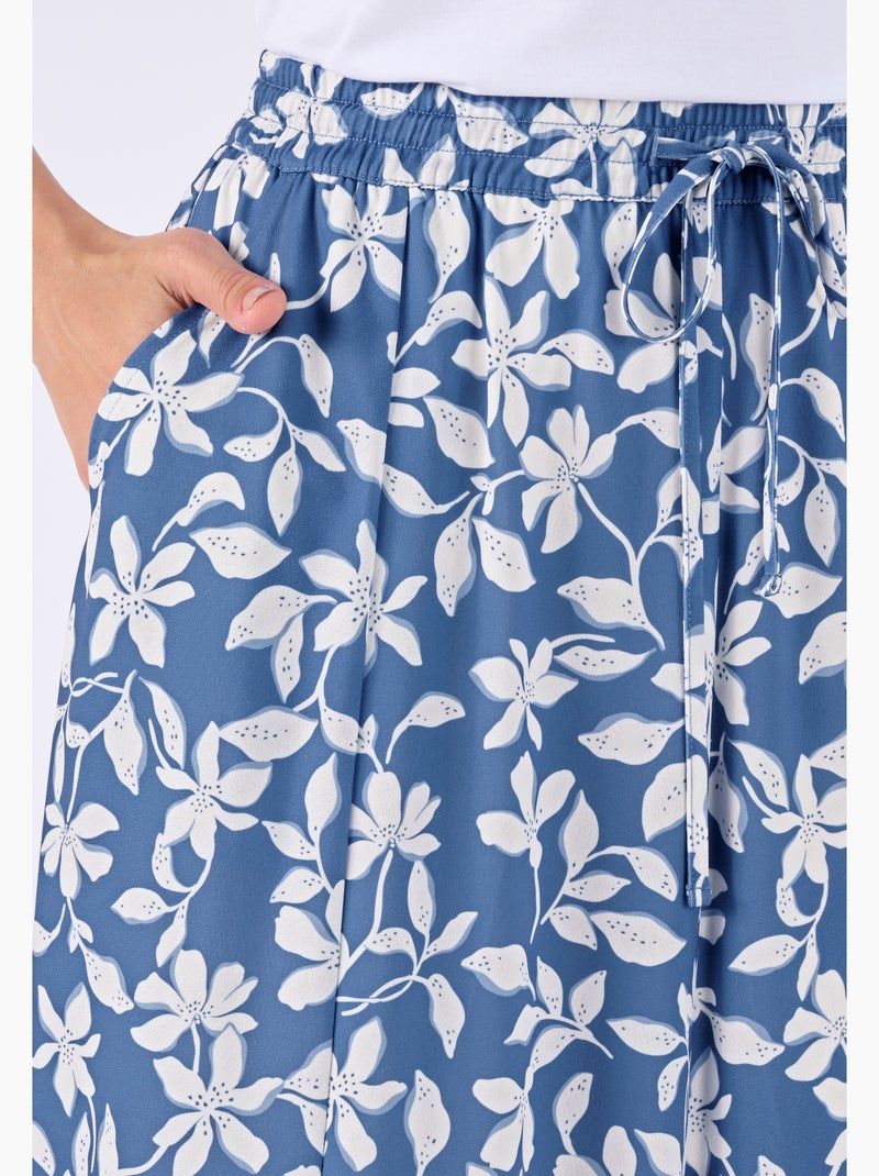 Jupe maille crêpe stretch - Damart Bleu marine - Kiabi