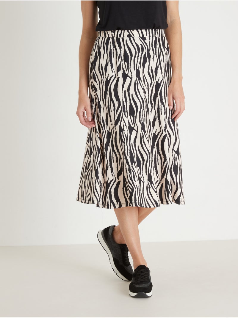 Jupe maille douce coupe évasée - DAXON Beige - Kiabi