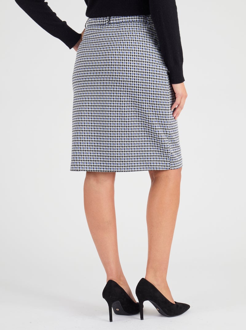Jupe maille milano jacquard - Damart Bleu - Kiabi