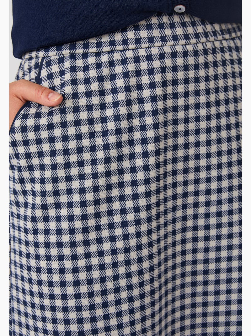 Jupe maille milano jacquard - Damart Bleu - Kiabi