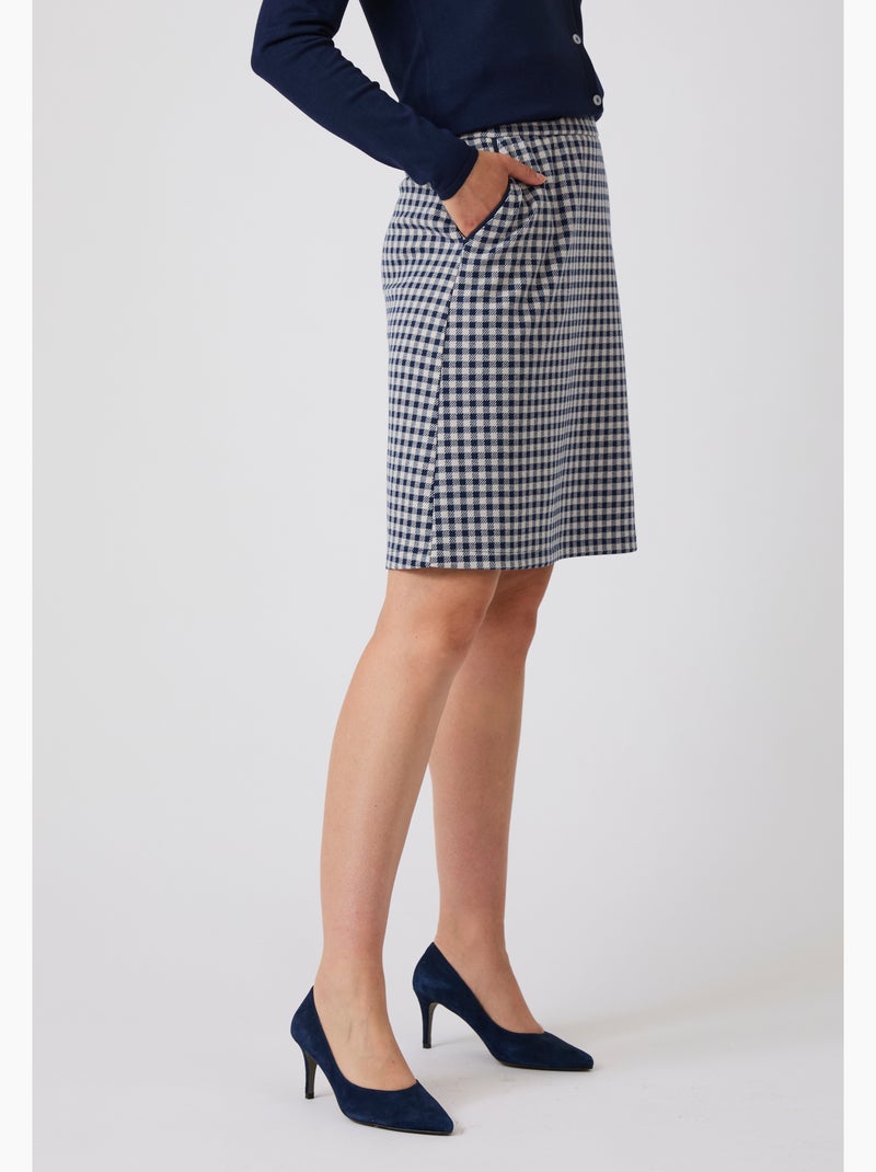 Jupe maille milano jacquard - Damart Bleu - Kiabi