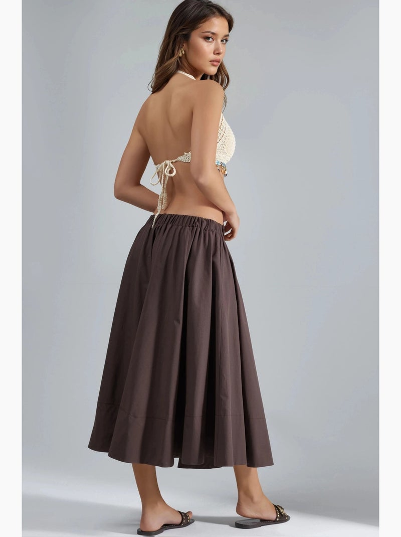 Jupe maxi a-form fit hiccup Marron clair - Kiabi