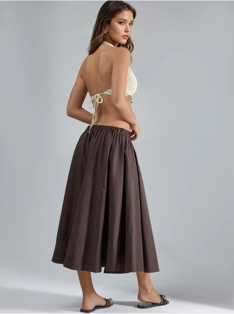 Jupe maxi a-form fit Marron clair - Kiabi