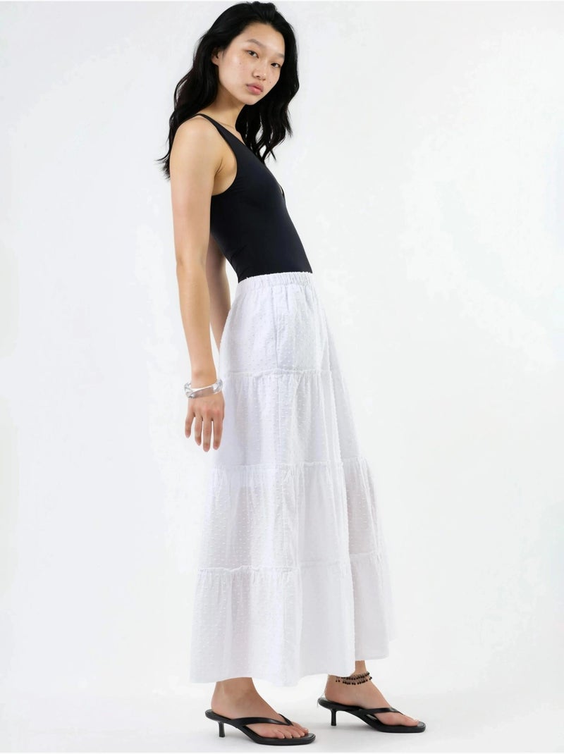 Jupe maxi texturée busem Blanc - Kiabi