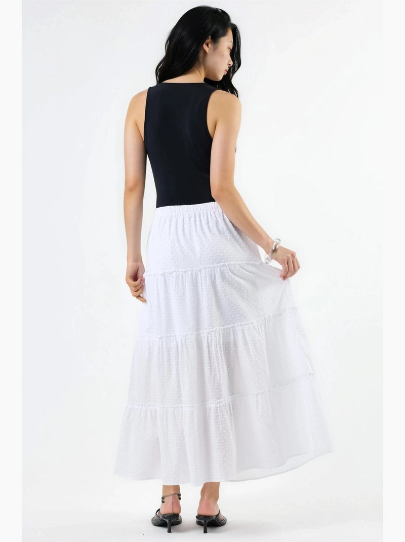 Jupe maxi texturée busem Blanc - Kiabi