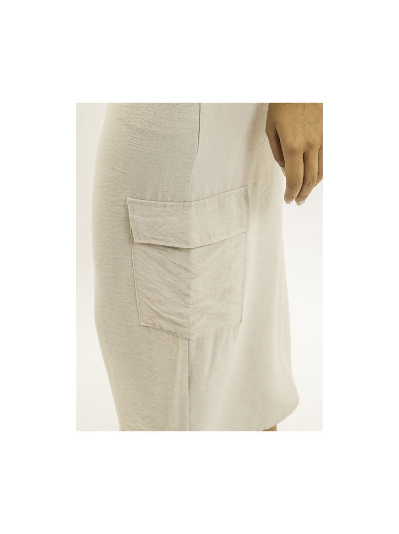 Jupe mi-longue cargo XILITA Beige - Kiabi