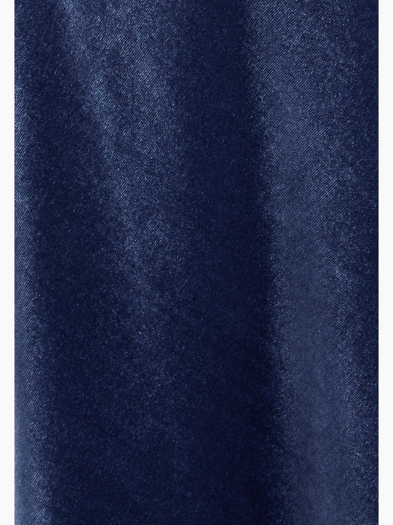 Jupe mi-longue en velours - Damart Bleu - Kiabi
