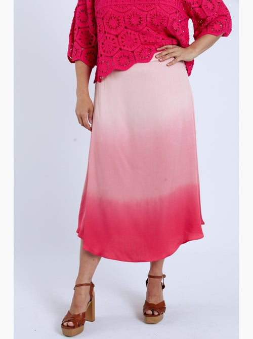 Jupe mi-longue en viscose tie&dye PAPRIKA - Kiabi