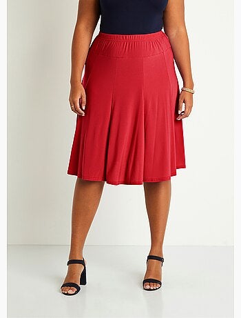 Jupe mi longue évasée en maille - Afibel