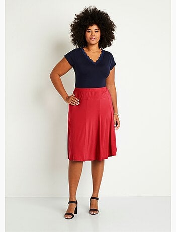 Jupe mi longue évasée en maille - Afibel