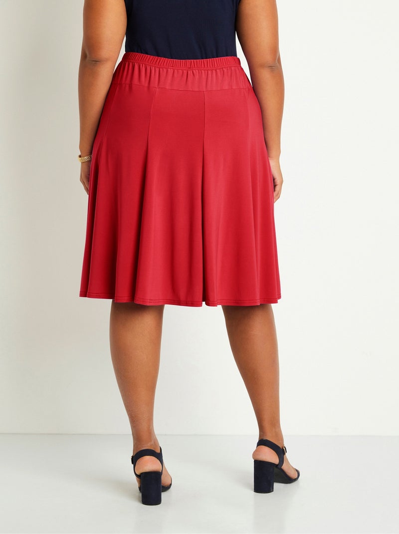 Jupe mi longue évasée en maille - Afibel Rouge - Kiabi