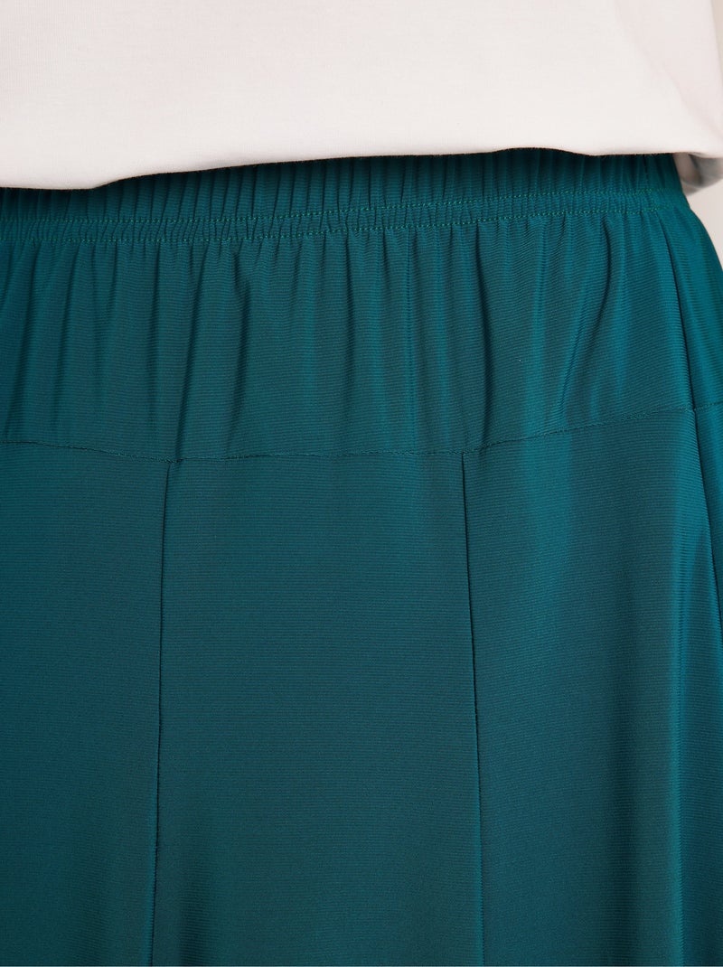 Jupe mi longue évasée en maille Vert - Kiabi