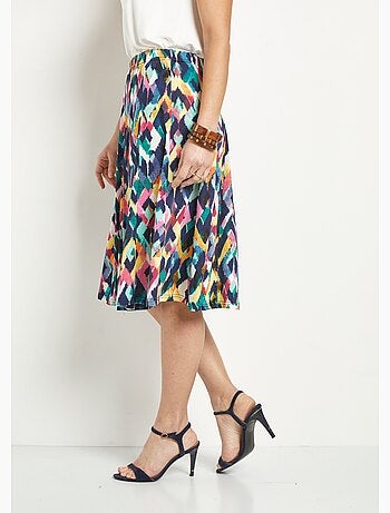 Jupe mi longue évasée imprimée - Afibel