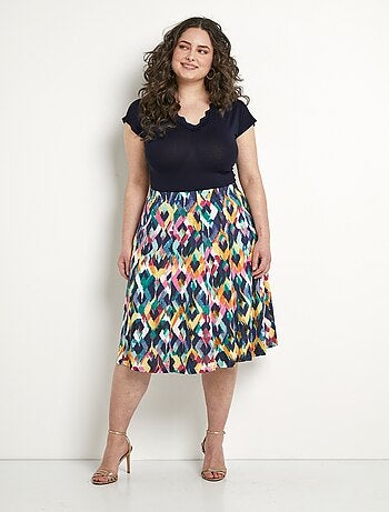Jupe mi longue évasée imprimée - Afibel