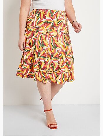 Jupe mi longue évasée imprimée - Afibel