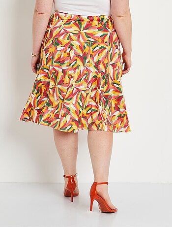 Jupe mi longue évasée imprimée - Afibel