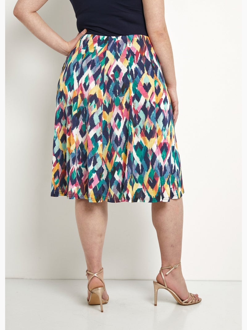 Jupe mi longue évasée imprimée Multicolore - Kiabi