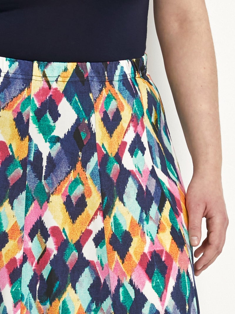 Jupe mi longue évasée imprimée Multicolore - Kiabi