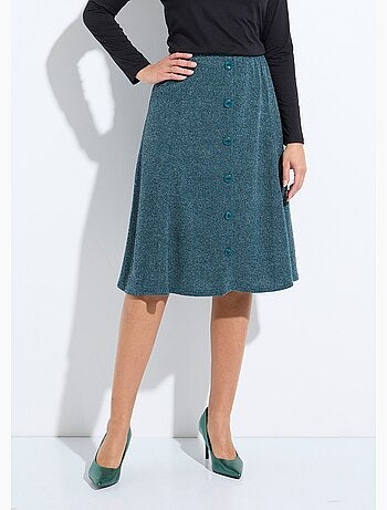 Jupe mi longue évasée maille chaude unie - Afibel