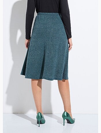 Jupe mi longue évasée maille chaude unie - Afibel