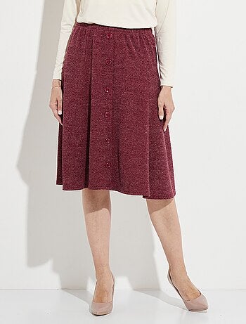 Jupe mi longue évasée maille chaude unie