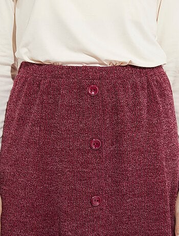 Jupe mi longue évasée maille chaude unie