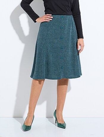 Jupe mi longue évasée maille chaude unie