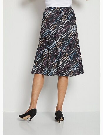 Jupe mi-longue évasée maille imprimée - Afibel