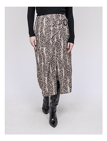 Jupe mi-longue imprimé python XAVIA